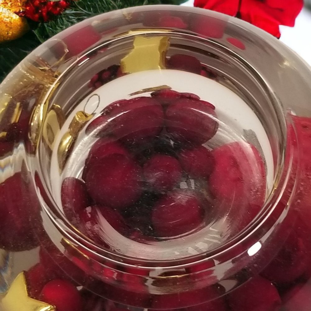 Holly Berry Glass Candle Holder Christmas Vintage GILDE Dreamlight German Decor - Picture 8 of 8